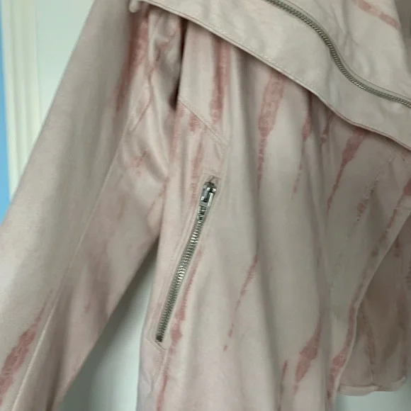 BLANKNYC Faux Suede pink waterfall jacket NWT from Anthropologie Size Medium - Picture 6 of 12